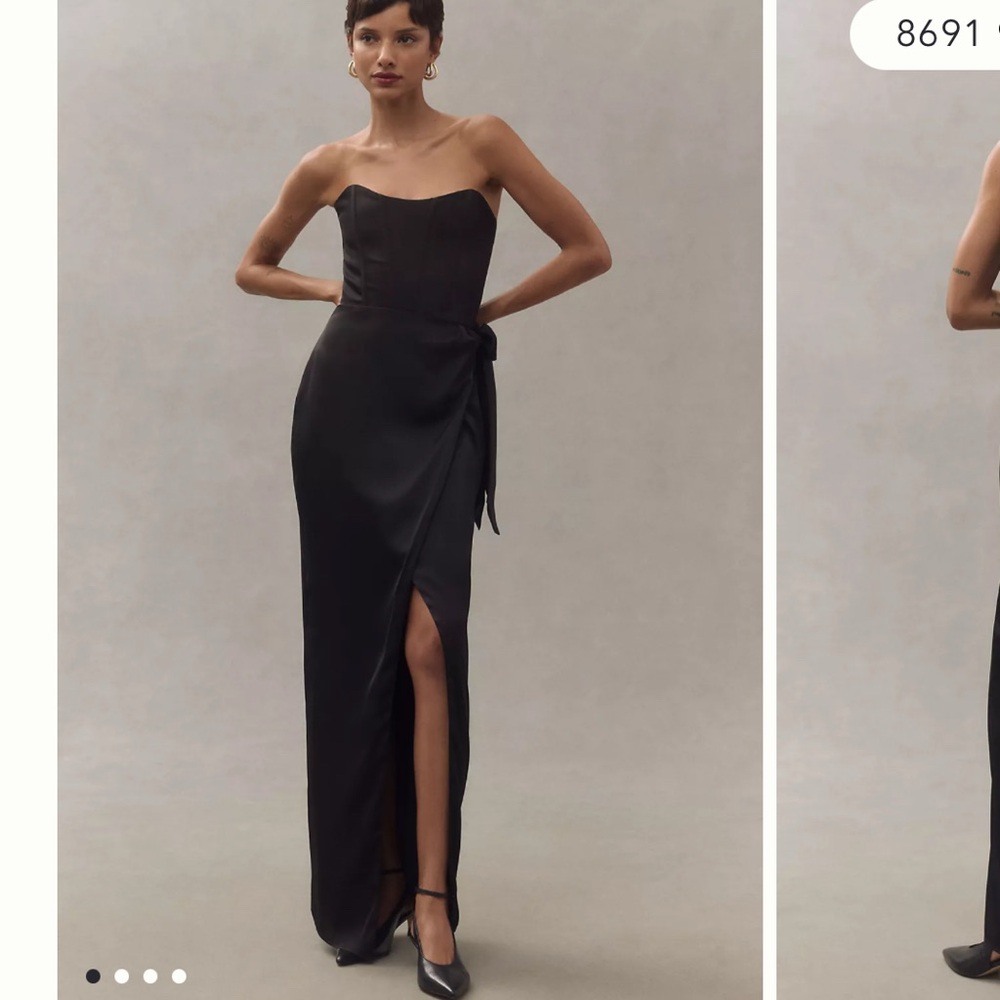 V. Chapman Black Strapless Gown